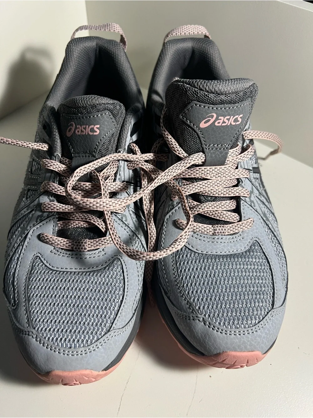 ASICS Gray and Light Pink Women's Athletic Sneakers